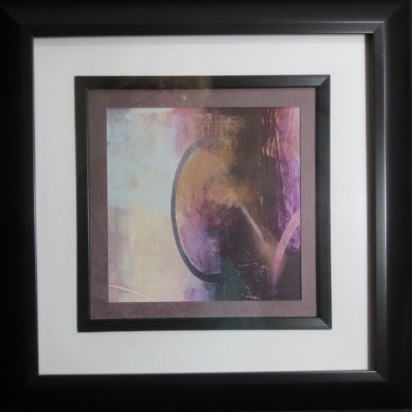 Matted Framed Prints Lot of 2 California Abstract Atmospheric Art Purple Cream - Picture 4 of 9